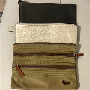 Stylish Women's Toiletry Bag Set in Black, Cream, and Brown